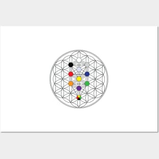 Tree of Life on Flower of Life Posters and Art